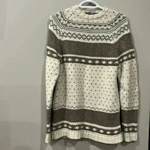 [38/M] Carroll Mixed Winter Pattern Knit  Sweater-Made in Italy